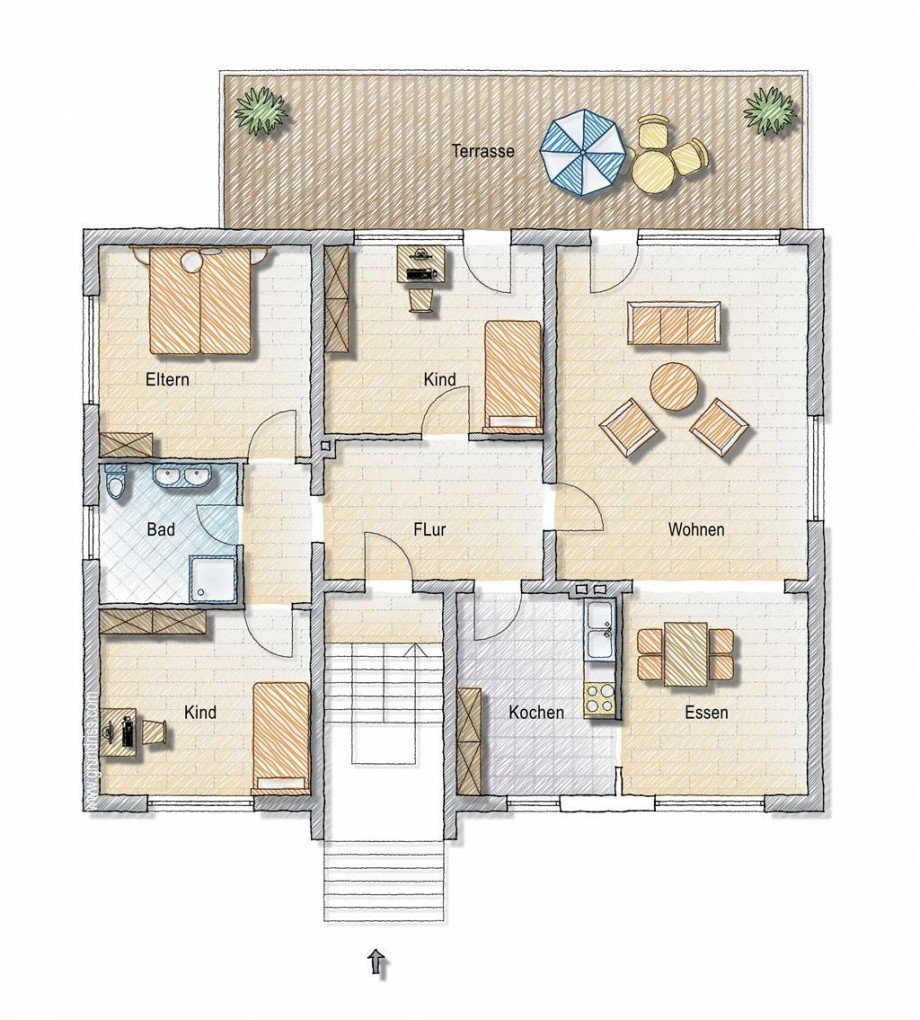 Grundriss Obergeschoss Einfamilienhaus Heringen