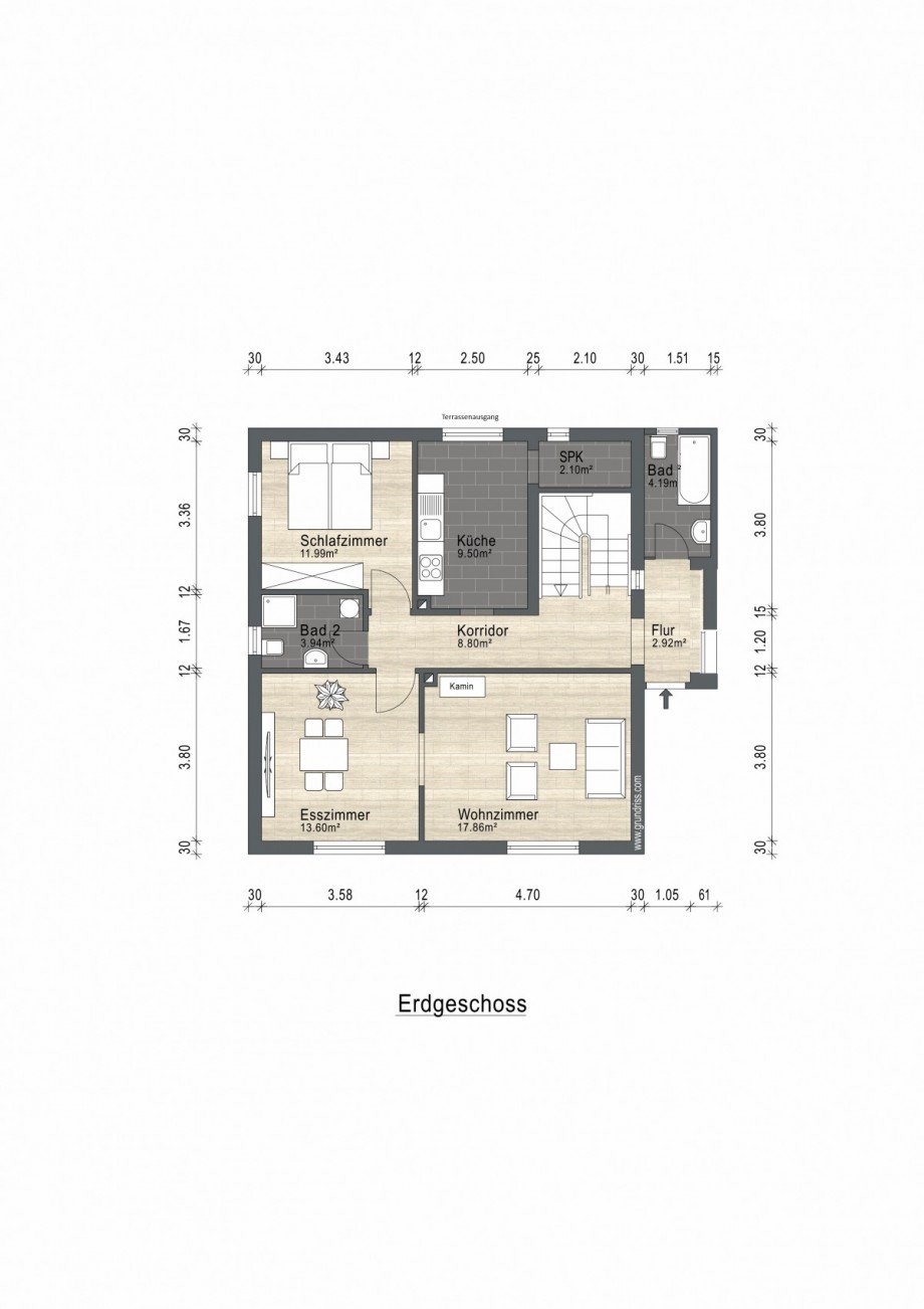 Grundriss Erdgeschoss Einfamilienhaus Eisenach