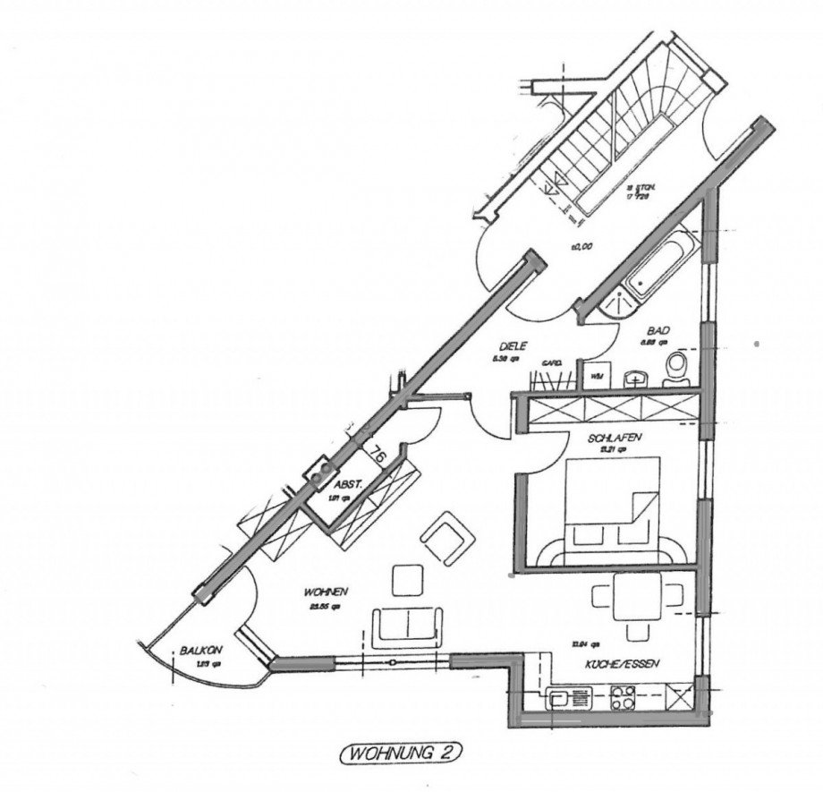 Grundriss Erdgeschosswohnung Wutha-Farnroda
