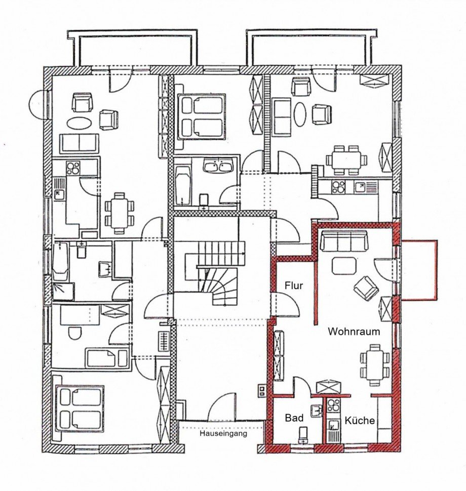 Grundriss-Etage Erdgeschosswohnung Eisenach