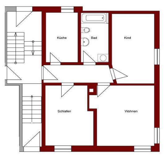 Zeichnung-Grundriss Erdgeschosswohnung Eisenach