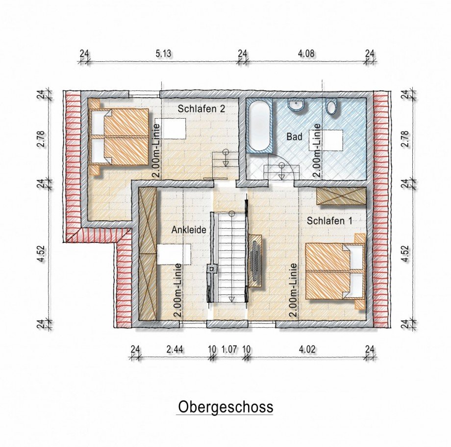 Grundriss Dachgeschoss Einfamilienhaus Wutha-Farnroda